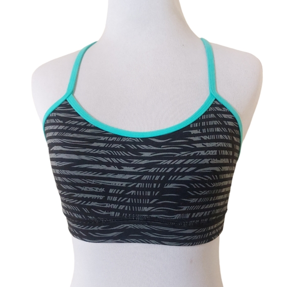 Lululemon Athletica Abstract Grey & Teal Womens Active Sports Workout Bra - Picture 1 of 8